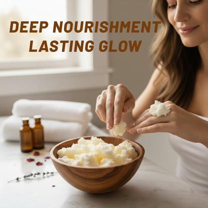 Organic Raw African Shea Butter 100% Pure,Natural & Unrefined| Skin Moisturizer for Face, Body & Hair| 1 LBS/450 GM Ivory/White Grade a | DIY Creams, Balms, Lotions, Soaps| Moisturizes Dry Skin